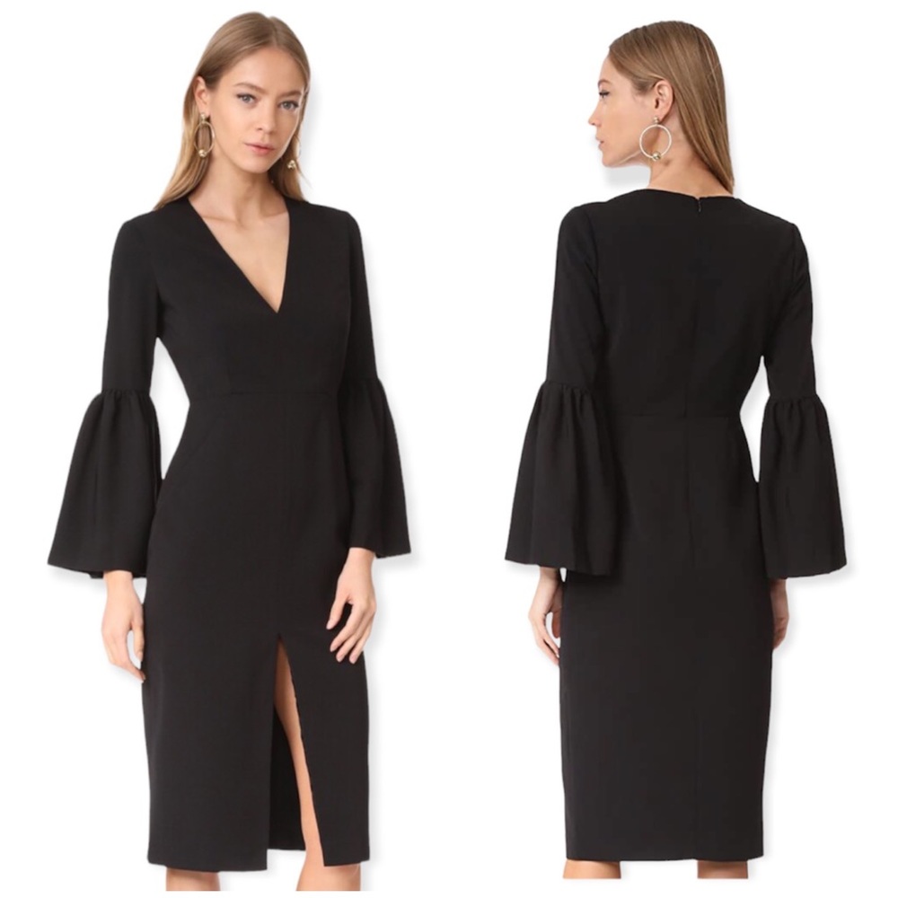 Jill Jill Stuart Black Bell Sleeve Cocktail Dress